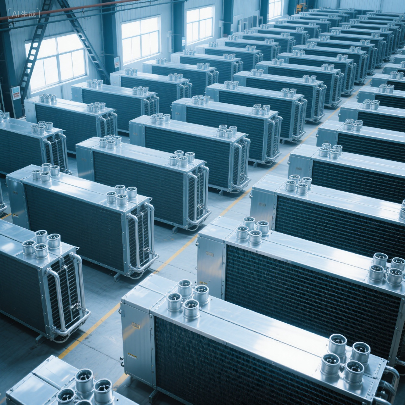 jimeng-2025-08-17-3062-暖通空调现场冷凝器车间 HVAC Duct Bending and Cutting Machine - Foreign Trade Company